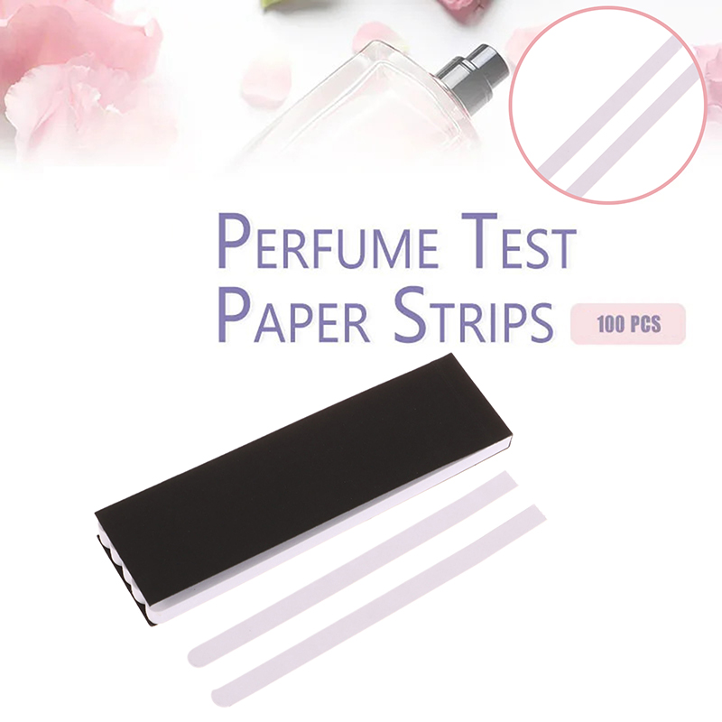 Perfume Fragrance Tester - 100 ชิ้นน้ํามันหอมระเหยน้ําหอมทดสอบแถบกระดาษน้ํามันหอมระเหยทดสอบเครื่องทดสอบแถบกระดาษกําจัดกลิ่นขยายกลิ่นหอม