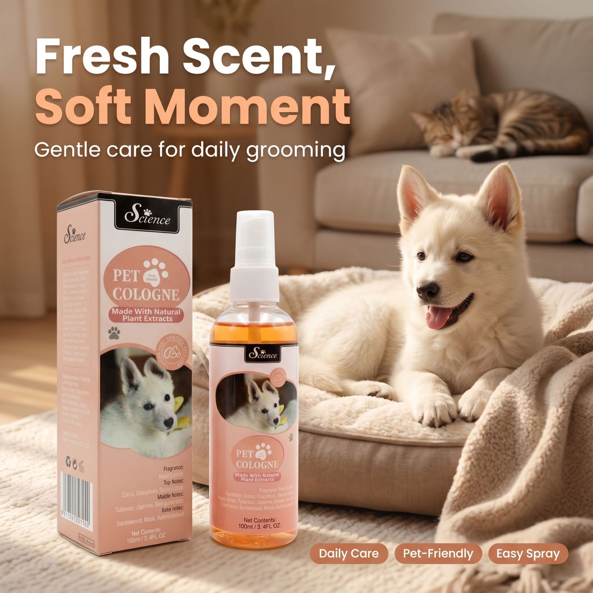 Perfume Fragrance Shampoo - สเปรย์กำจัดกลิ่น 100 มล. สำหรับสัตว์เลี้ยง น้ำหอมสำหรับสุนัข ขจัดกลิ่นกาย