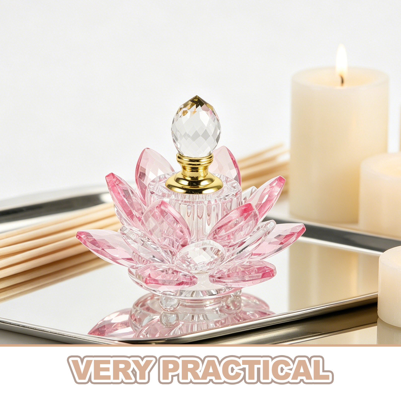 ขวดน้ำหอมรูปดอกบัวคริสตัลแบบเต - Perfume Fragrance Bottle บทวิจารณ์และราคา